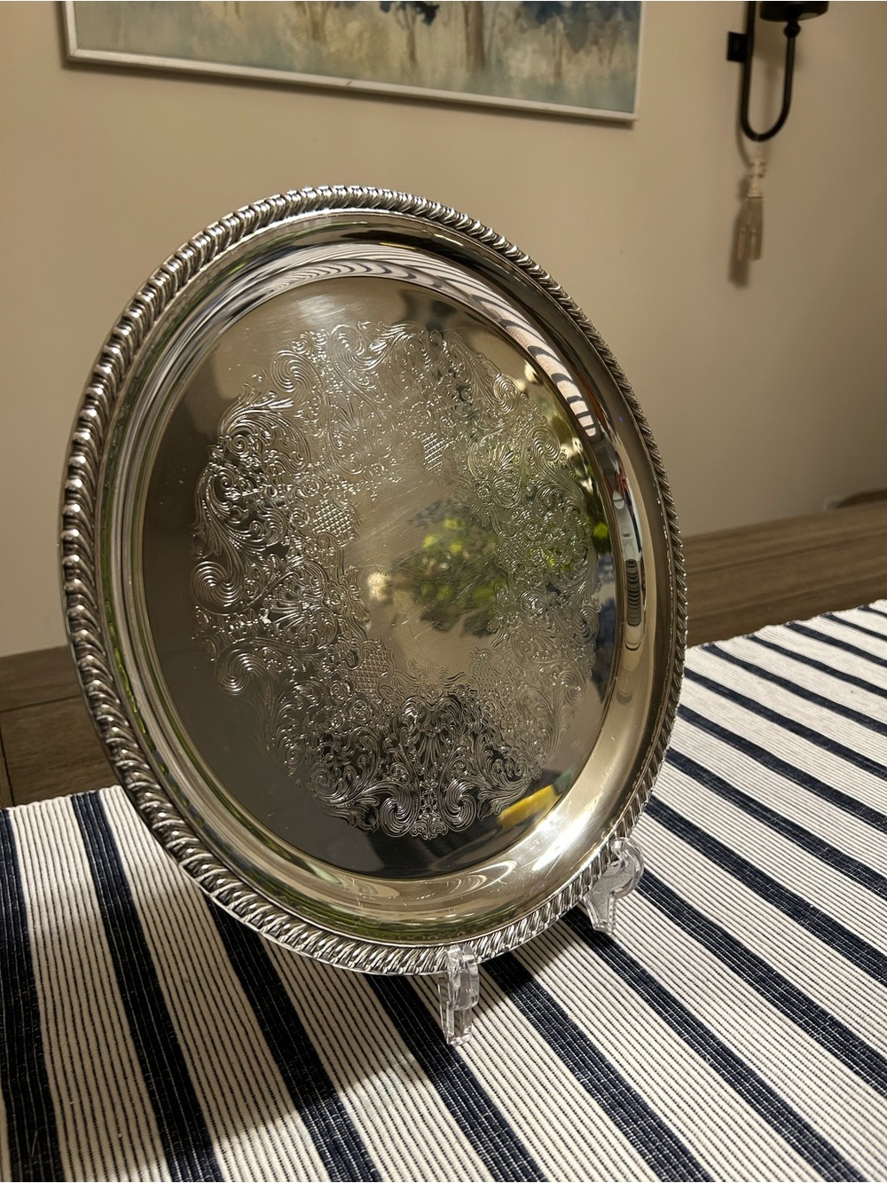 Vintage William Roger’s Silver Plated Decorative Serving Tray -
